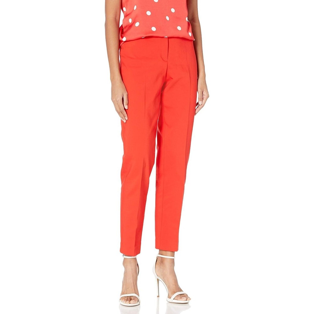 Anne Klein Coral Pink Straight Leg Dress Pants High Rise Size 14